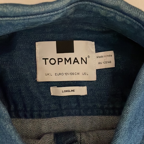 NWOT Topman Denim Button Up Shirt - Picture 4 of 5